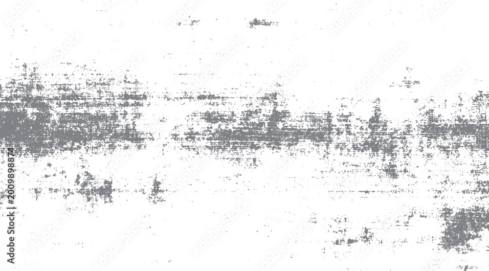 Fototapeta premium Abstract distressed grunge texture with scattered grey speckles and smudges on white background