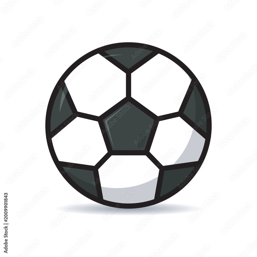 Naklejka premium Soccer Ball Vector Illustration Isolated on White Background