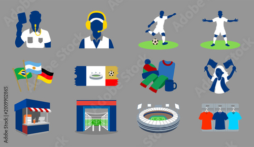 Tableau sur toile Football Match and Soccer Culture Icon Collection.