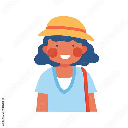 Canvas Print Young female adult with a big smile