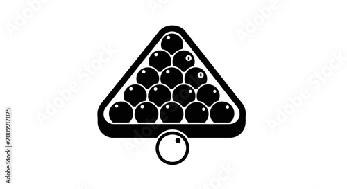 Obraz na plátně Billiard Balls Triangle Rack Icon - Pool Game Setup Vector