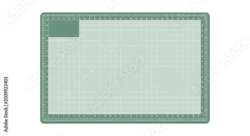 Green Self-Healing Cutting Mat with Metric Grid Lines and Precise Measurement Scales for Craft and Hobby Design