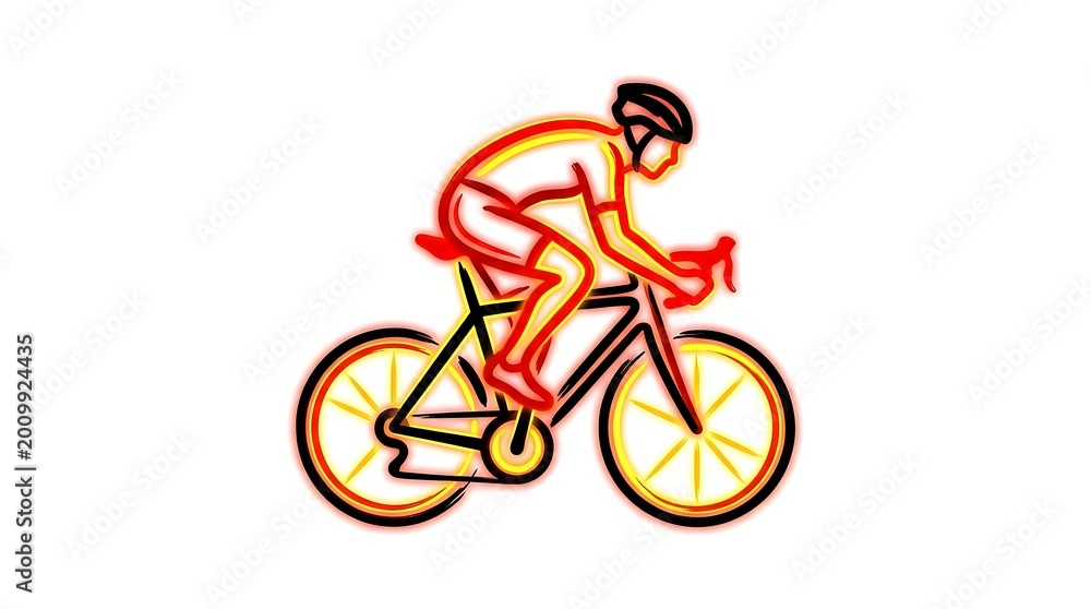 Obraz premium bold cyclist vector icon for sports and fitness campaigns