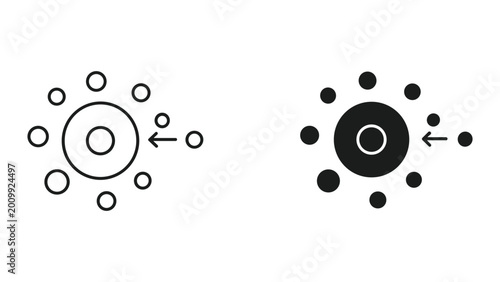 Photos Vector illustration of two atomic structures with orbiting electrons in black an