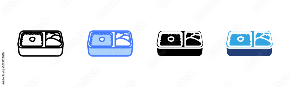 Obraz premium Bento Box icon set multiple style collection
