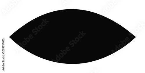 Tableau sur toile Abstract black eye shape vector graphic, minimalist modern design element, sleek