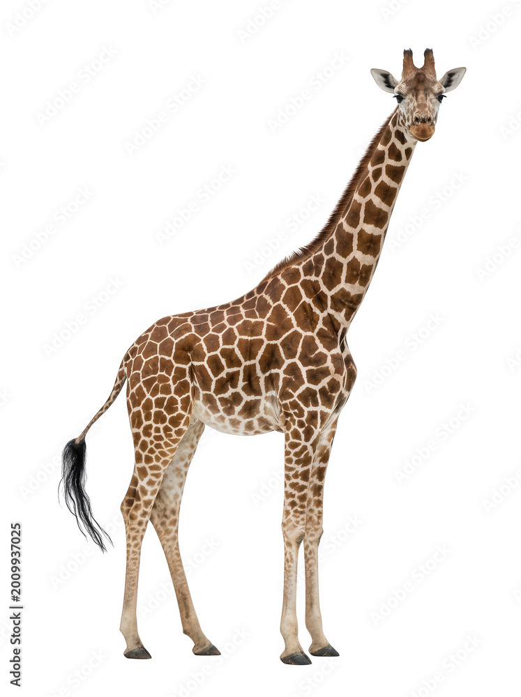 Fototapeta premium Giraffe standing isolated on transparent background