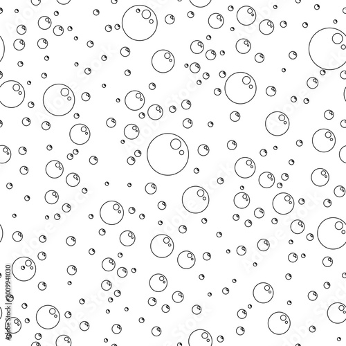 Canvas Print Bubble seamless pattern white black color