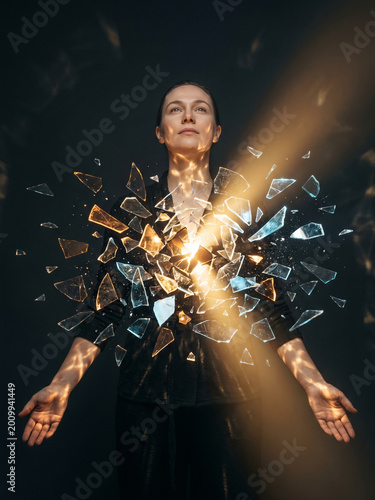 Breaking From Within — Glass Shatter Transformation Concept