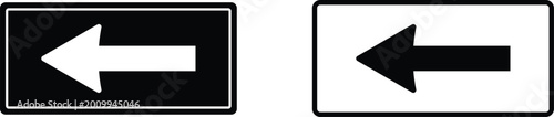Foto Two directional signs with arrows pointing left  traffic and direction indicator