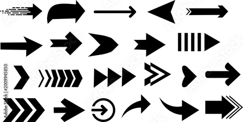 Foto Road traffic direction arrows flat set