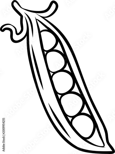 Open pea pod outline
