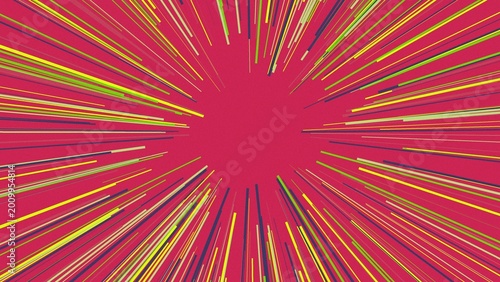 Schilderij op canvas Abstract Burst Radial Lines Background Energetic Movement Speed Graphic Design E