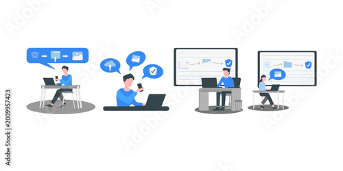 Bild auf Leinwand Person Text to Image Generation Concept Illustration