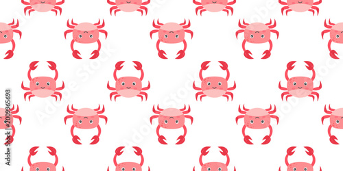 Photography Cute seamless crab pattern with cartoon sea animals playful ocean repeat design