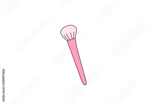pink fork isolated on white