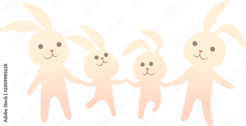 Fototapeta premium Family rabbit hand in hand