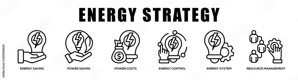 Fototapeta premium Energy Strategy web banner icon illustration concept