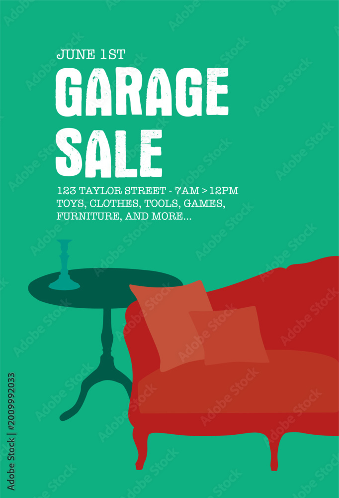 Εκτύπωση καμβά garage sale flyer