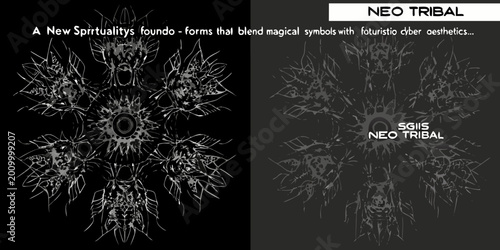 Photos abstract floral designs symmetrical arrangement neo tribal style