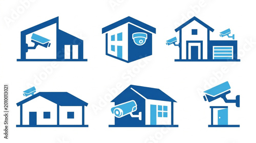 Foto Security cameras on house buildings.