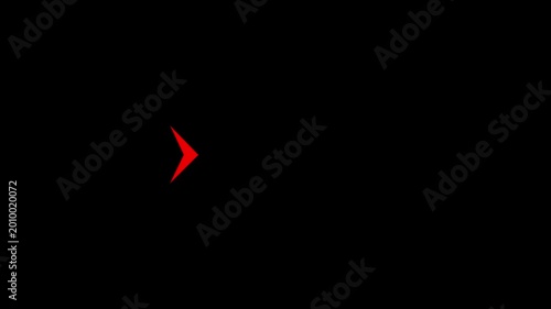 Red Modern Chevron Arrow Set Representing Speed and Motion Progress on Black Background.