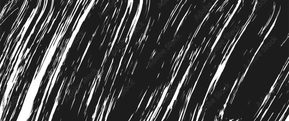 Εκτύπωση καμβά Timeless and versatile white brush strokes, drops, and scratches on a solid black field