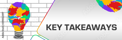 Key Takeaways Colorful Bulb Rounded Squares Horizontal 