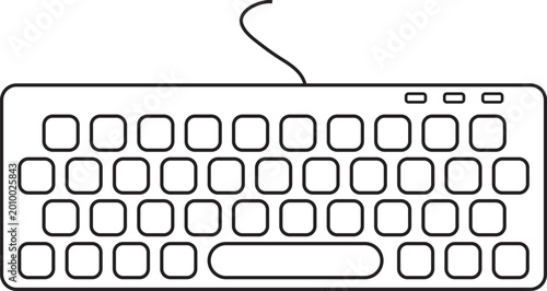 Vector illustration, Computer Keyboard Simple Icon, Technology Icon, Outline icons related to technology, Linear icon collection. Editable stroke. 