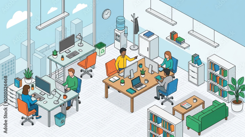 Obraz premium People Working in Office Environment.