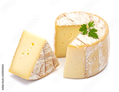Cheese Wheel on White.