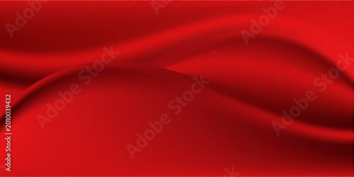 Luxury red satin smooth fabric background. Abstract background luxury red cloth or liquid wave or wavy folds of silk satin background. Red silky fabric. Decoration element for design.