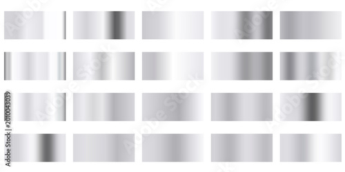 Obraz na plátně White gold gradient swatches, golden metal light glitter material effect  surfac