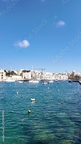 Blue Mediterranean ocean at Birgu Malta