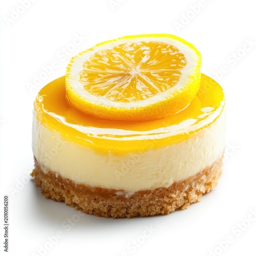 Lemon cheesecake topped with fresh lemon