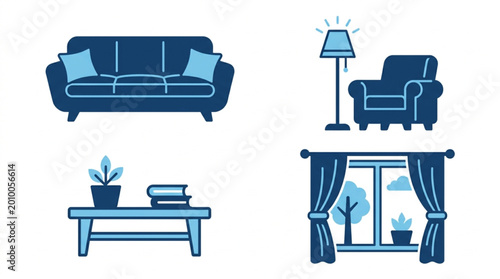 Canvas Print Furniture consists of sofa armchair.