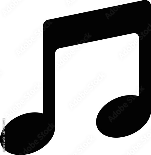 Foto Large black eighth note musical symbol on transparent background