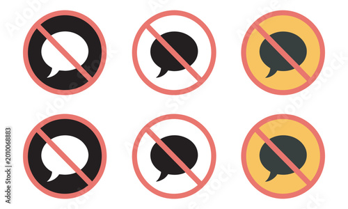 Quadro em tela No message vector icon, message not allowed symbol isolated on transparent background, communication restriction sign, chat blocked notification graphic, editable flat design illustration