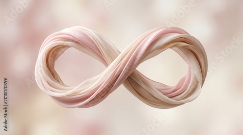 Infinity shape made of soft fabric, endless mother love concept