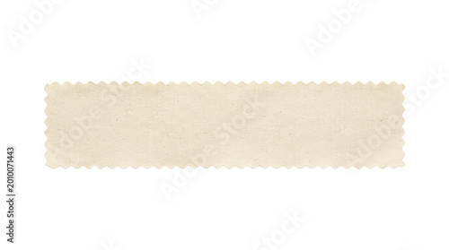 Cuadro en lienzo Cream canvas fabric strip top view isolated