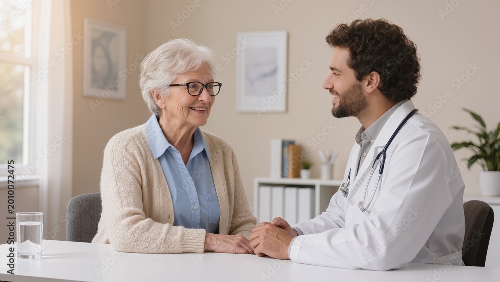 Obraz premium Medical consultation with senior woman and doctor