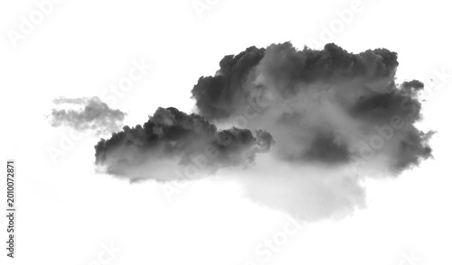 Cuadro en lienzo Dark stormy cloud isolated on transparent background, atmospheric weather elemen