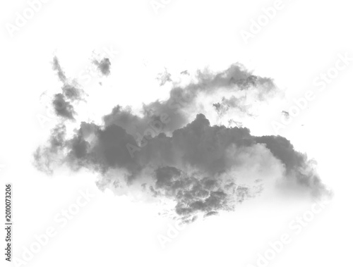 Wispy grey cloud isolated on transparent background, atmospheric weather element