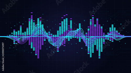 Konstfotografi Digital waveform sound wave pattern.