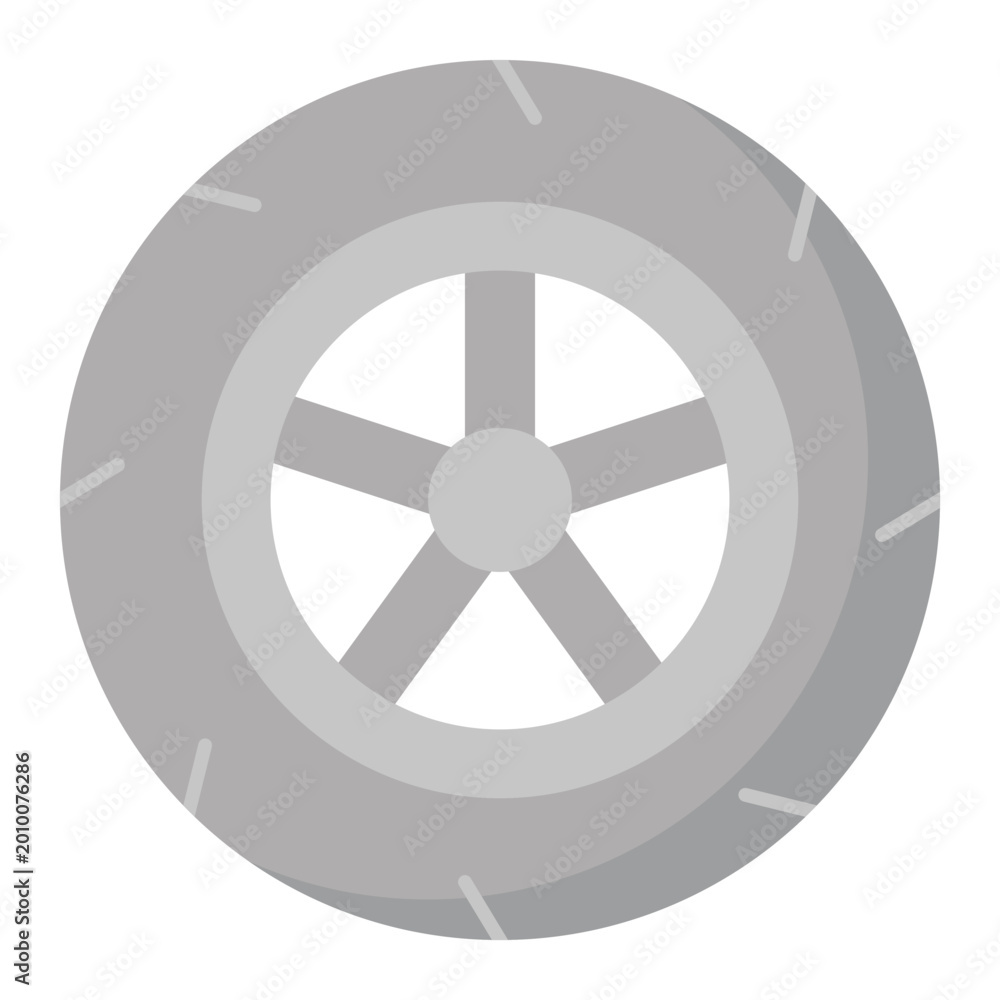Naklejka premium Automotive Wheel Vector Icon which can easily modify or edit