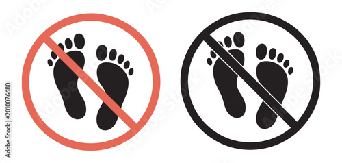 Fotografija No footprints vector, footprints not allowed sign isolated on transparent backgr