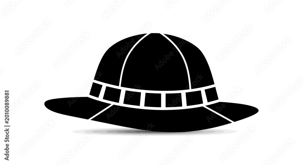 Fototapeta premium Black Boonie Hat with White Trim.