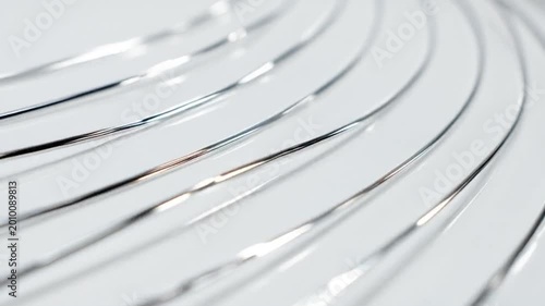 Abstract White Background with Metallic Silver Lines Flowing Smoothly