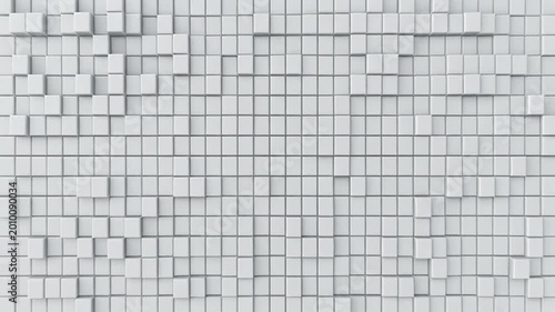 Abstract White Cubes Background Video