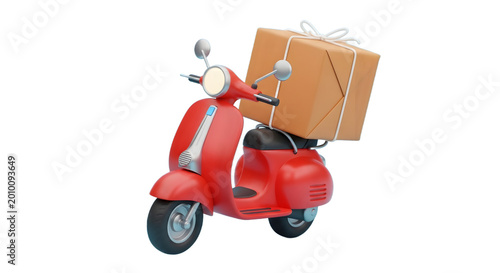vintage scooter with clipping path